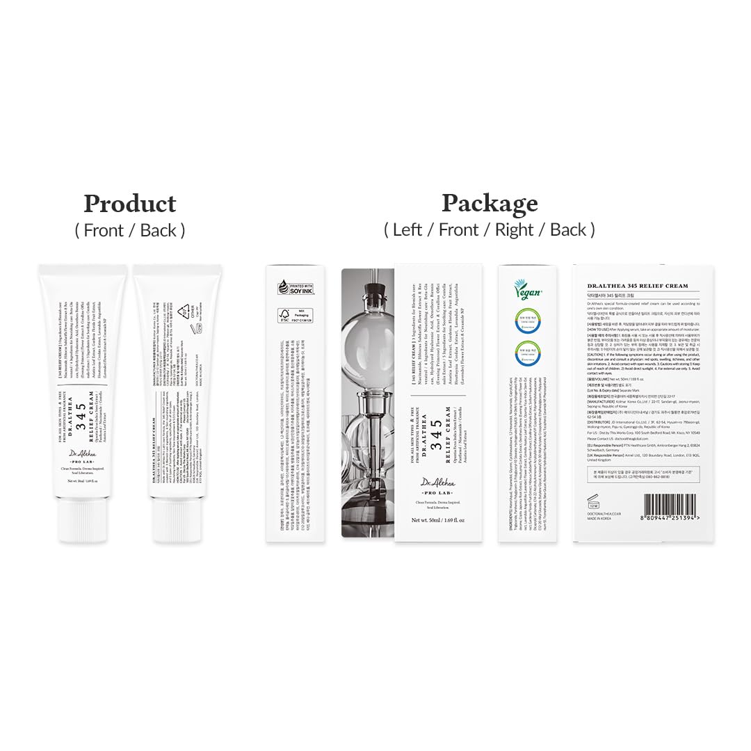 Dr.Althea 345 Relief Cream | Korean Moisturizer for Sensitive & Acne-Prone Skin | 50ml