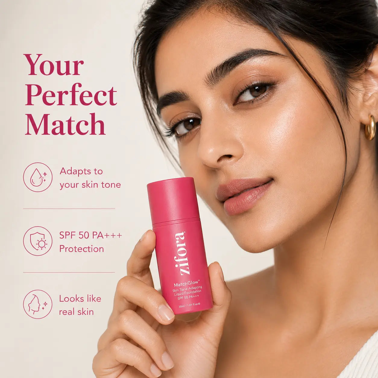 MatchGlow™ - Korean Color-changing Foundation with SPF50