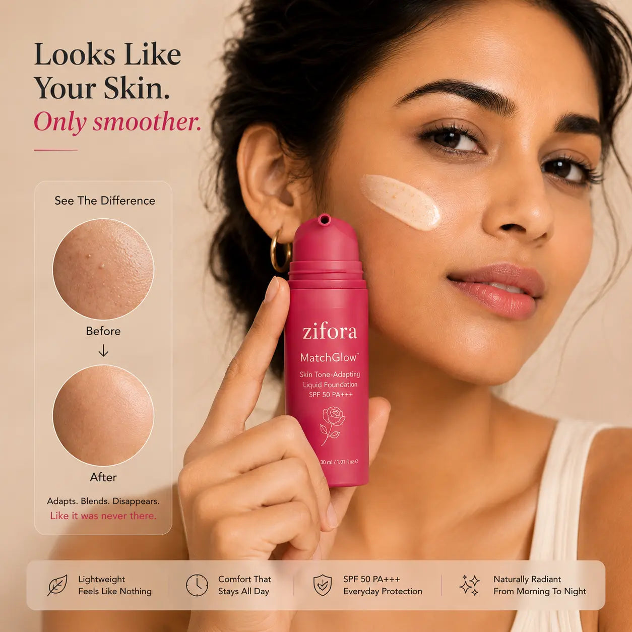MatchGlow™ - Korean Color-changing Foundation with SPF50