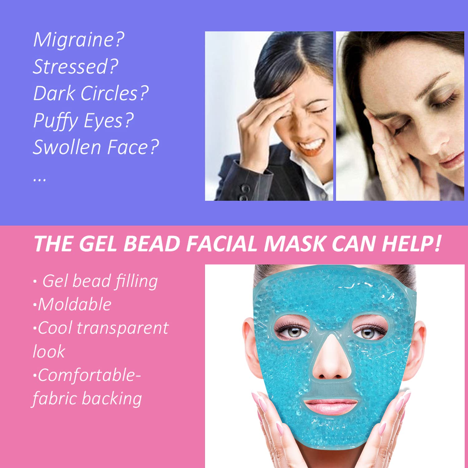CryoVeil facial relief use cases and gel-bead benefits