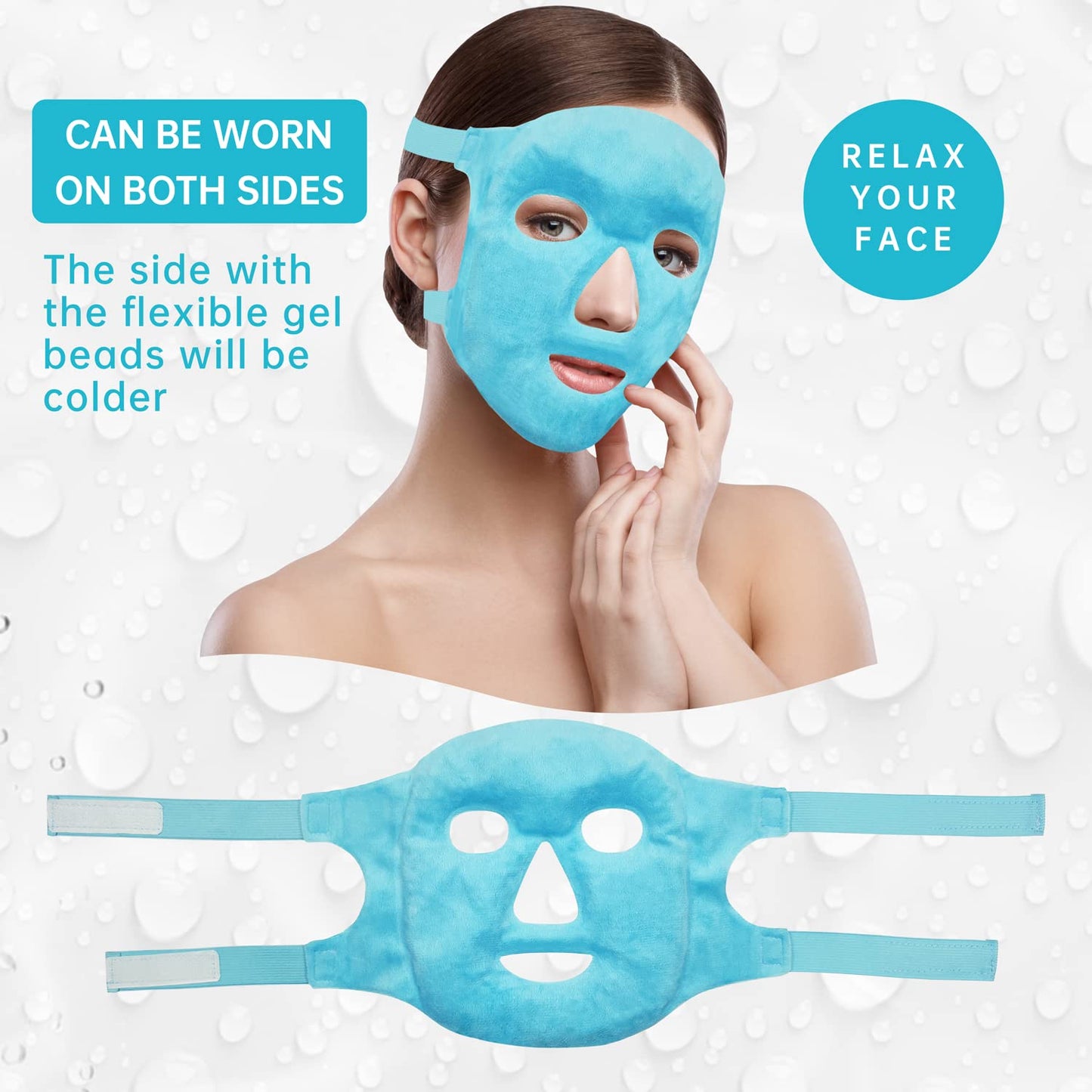 Model wearing the Zifora CryoVeil cooling gel face mask