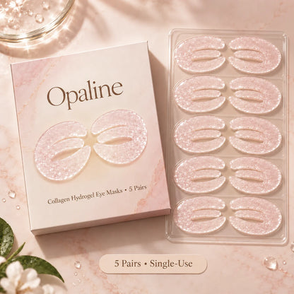 What's in the box: 5 pairs of single-use Opaline™ collagen hydrogel eye masks